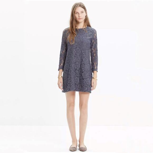 Madewell NWT Lace Long-Sleeve Shift Dress Size 6 - Picture 1 of 11